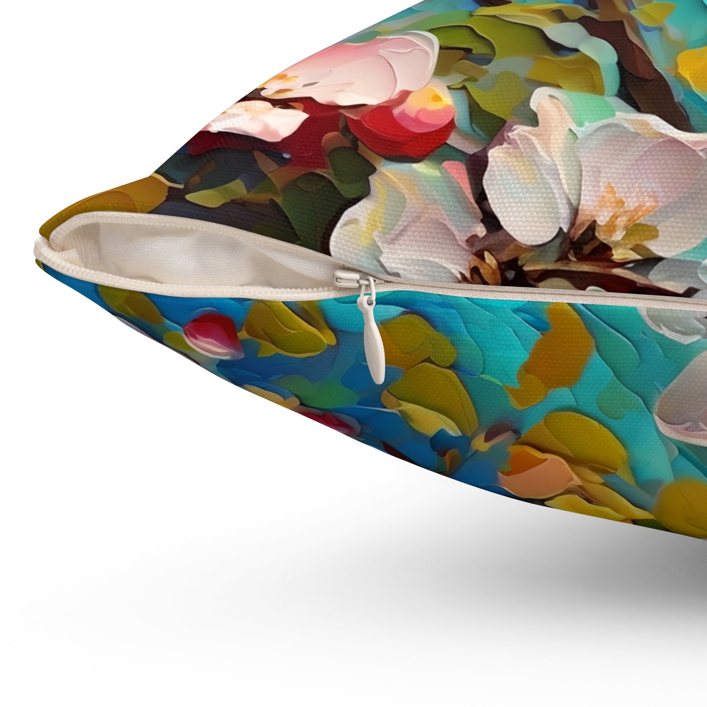 Claude Monet inspired Blooming Apple Tree Square Pillow