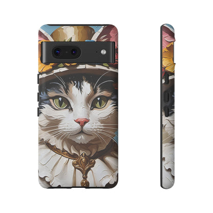 Oil Painting Cat Tough Phone Cases (A Lady)
