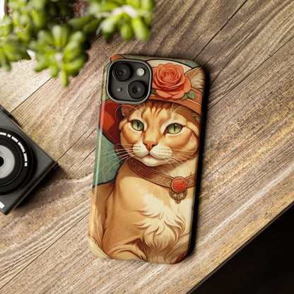 Alphonse Mucha Tough Phone Cases (A lady cat)