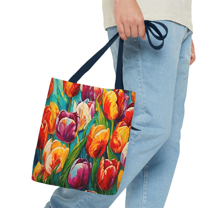 Vincent Van Gogh inspired Colorful Tulips Tote Bag