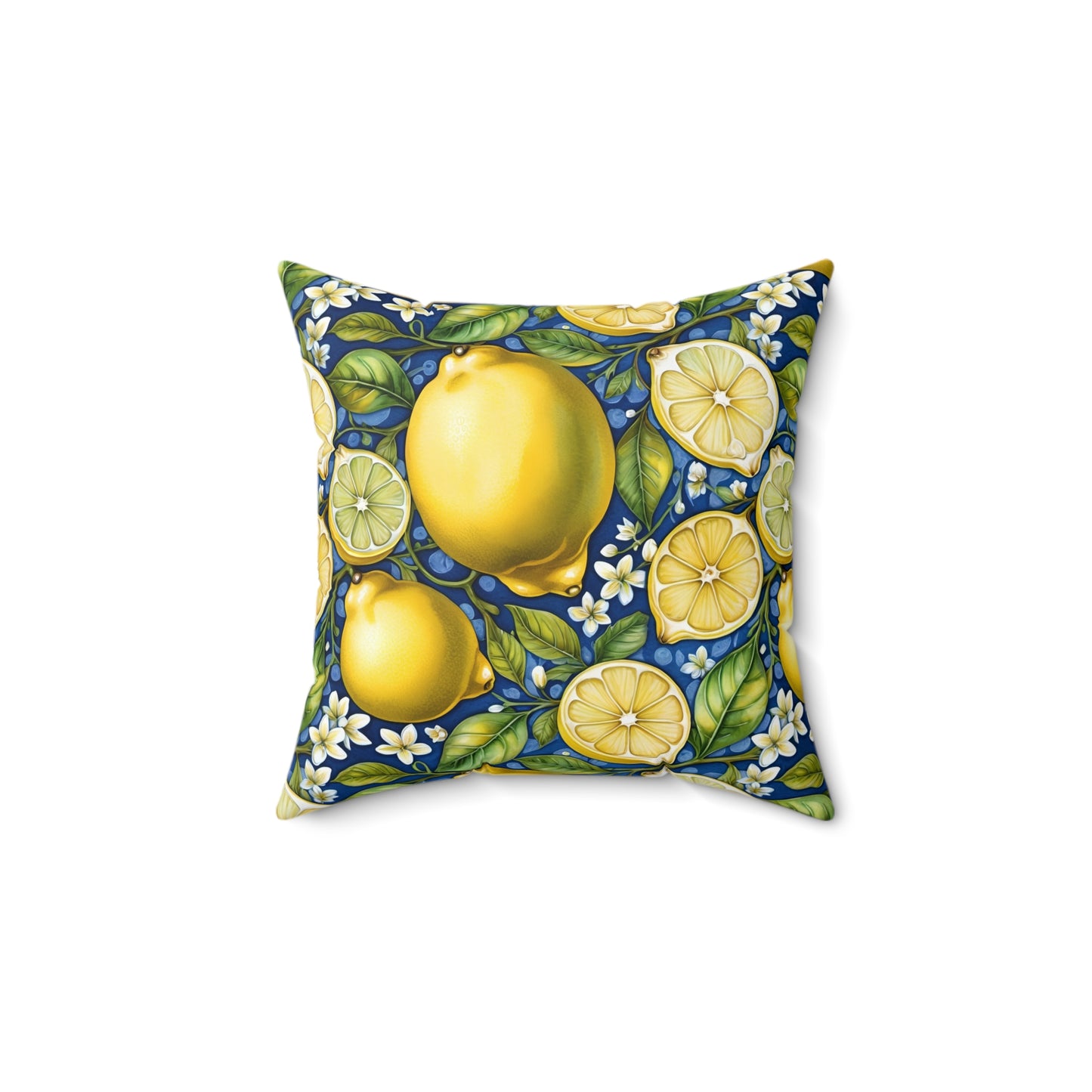 Rococo Blooming Lemons Square Pillow