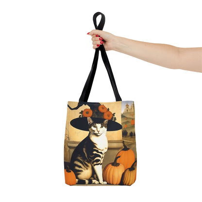 Halloween Piero della Francesca Renaissance Cat Tote