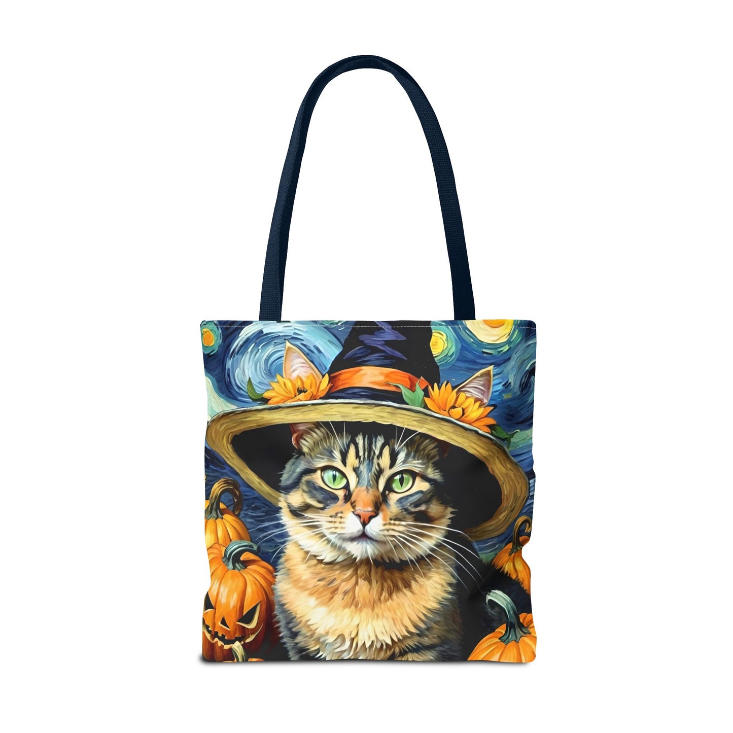 Van Gogh-Inspired Halloween Cat Tote