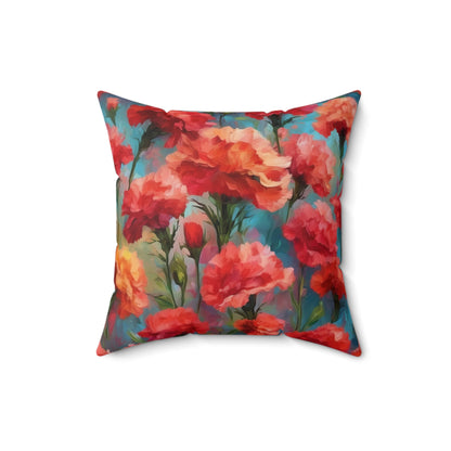 Claude Monet inspired Carnations Square Pillow