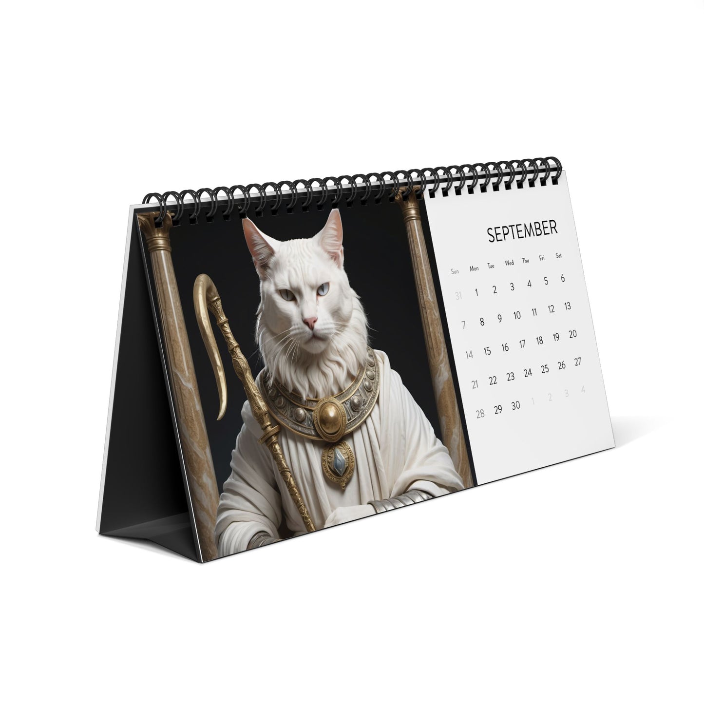 Cats of Olympus Desktop Calendar (2025 grid)