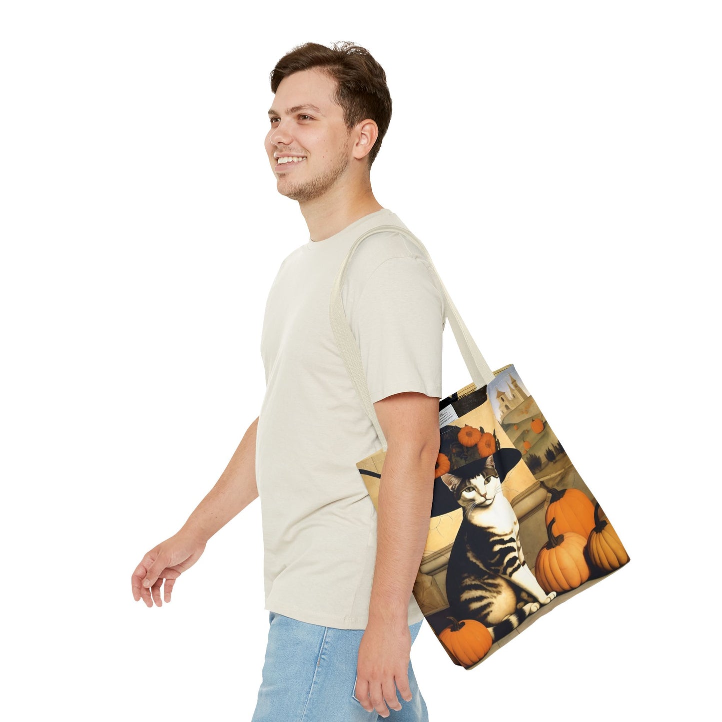 Halloween Piero della Francesca Renaissance Cat Tote