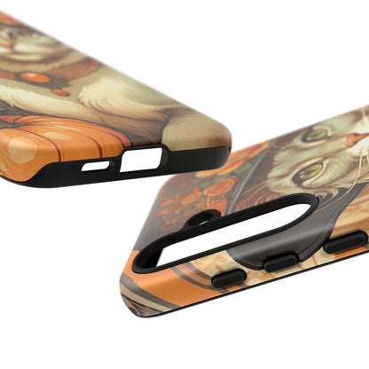 Halloween Alphonse Mucha Tough Phone Cases (A gentleman cat)