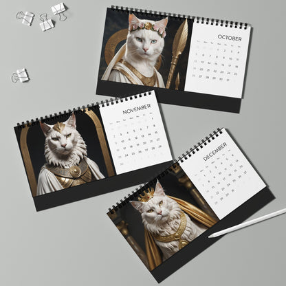 Cats of Olympus Desktop Calendar (2025 grid)