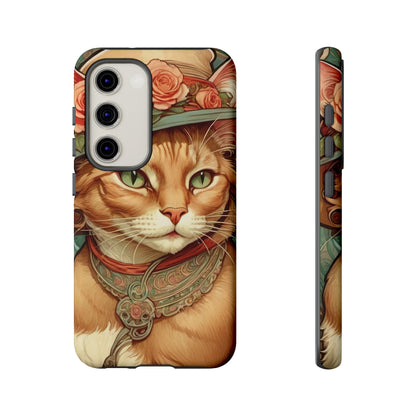 Alphonse Mucha Tough Phone Cases (A lady cat 2)