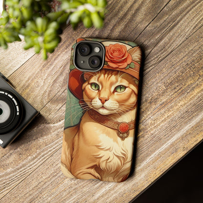 Alphonse Mucha Tough Phone Cases (A lady cat)