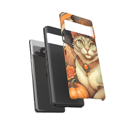 Halloween Alphonse Mucha Tough Phone Cases (A gentleman cat)