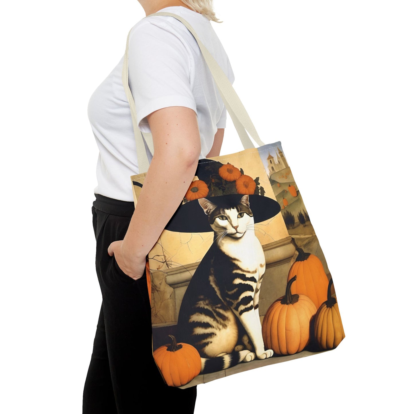 Halloween Piero della Francesca Renaissance Cat Tote