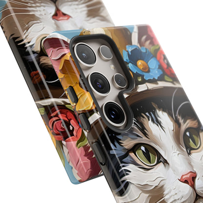 Oil Painting Cat Tough Phone Cases (A Lady)