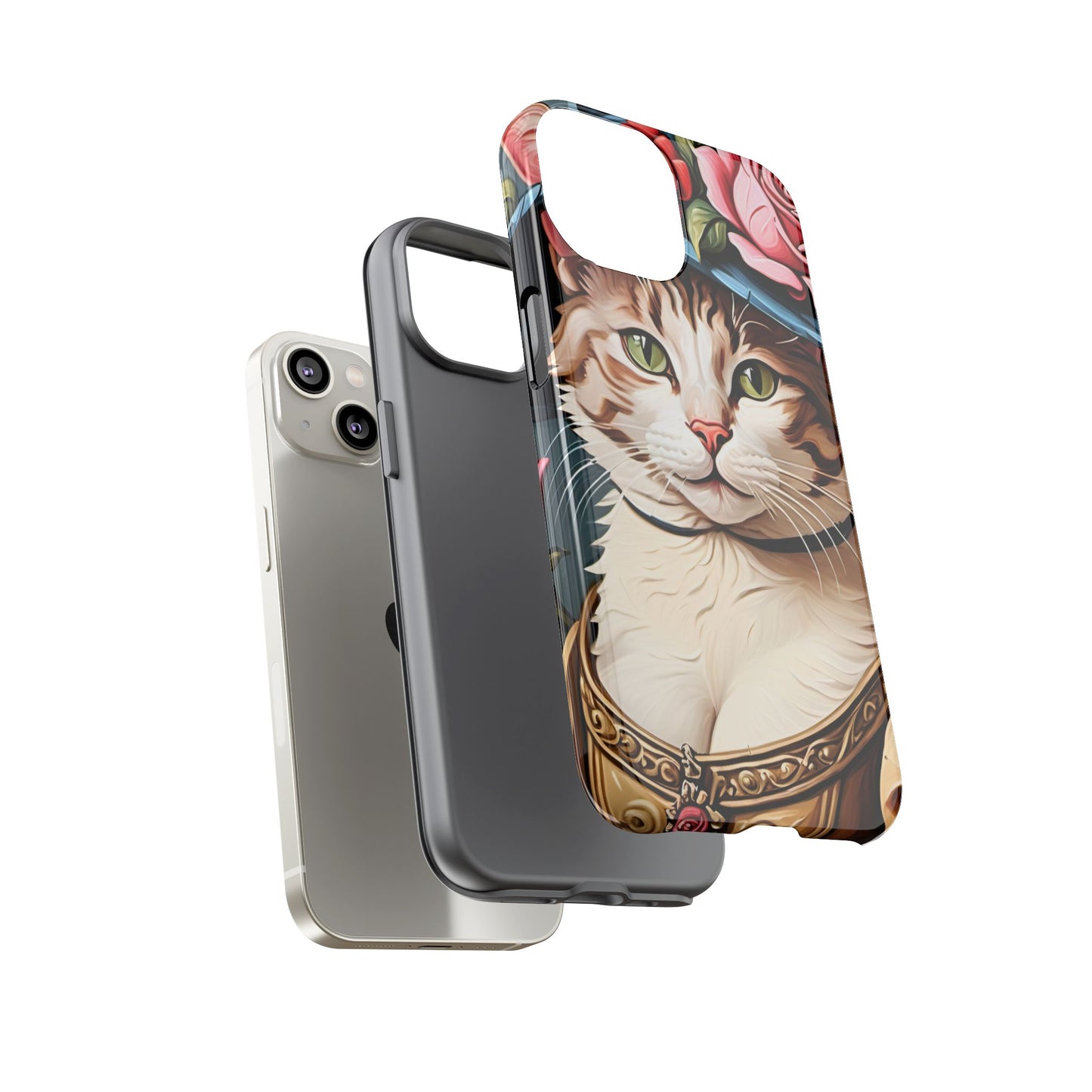 Oil Painting Cat Tough Phone Cases (A Lady 2)