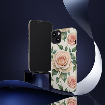 Watercolor Large Roses Tough Cases