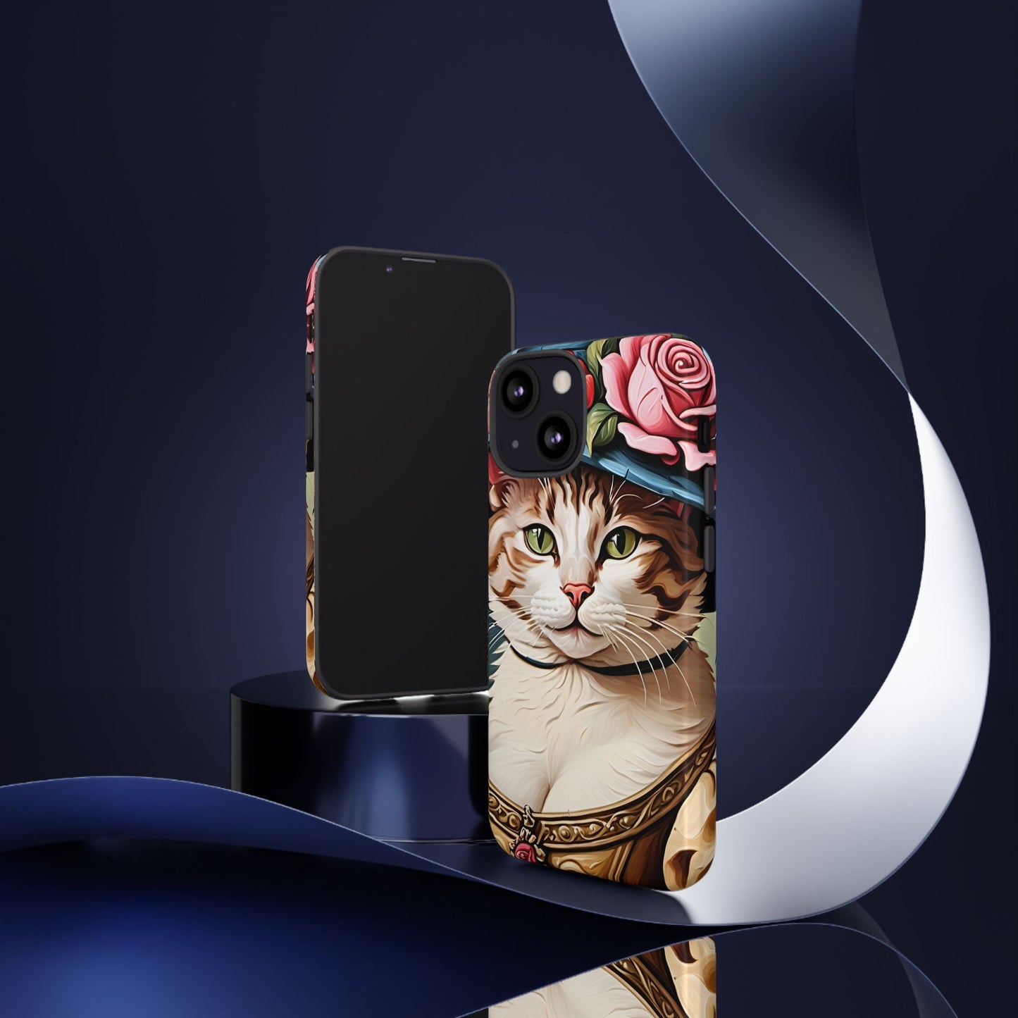 Oil Painting Cat Tough Phone Cases (A Lady 2)