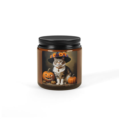 Halloween Rembrandt Cat Scented Soy Candle 2 (Amber Jar)