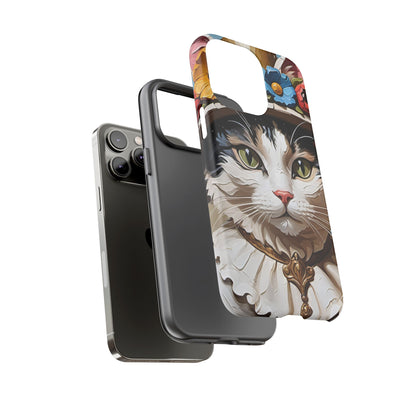 Oil Painting Cat Tough Phone Cases (A Lady)