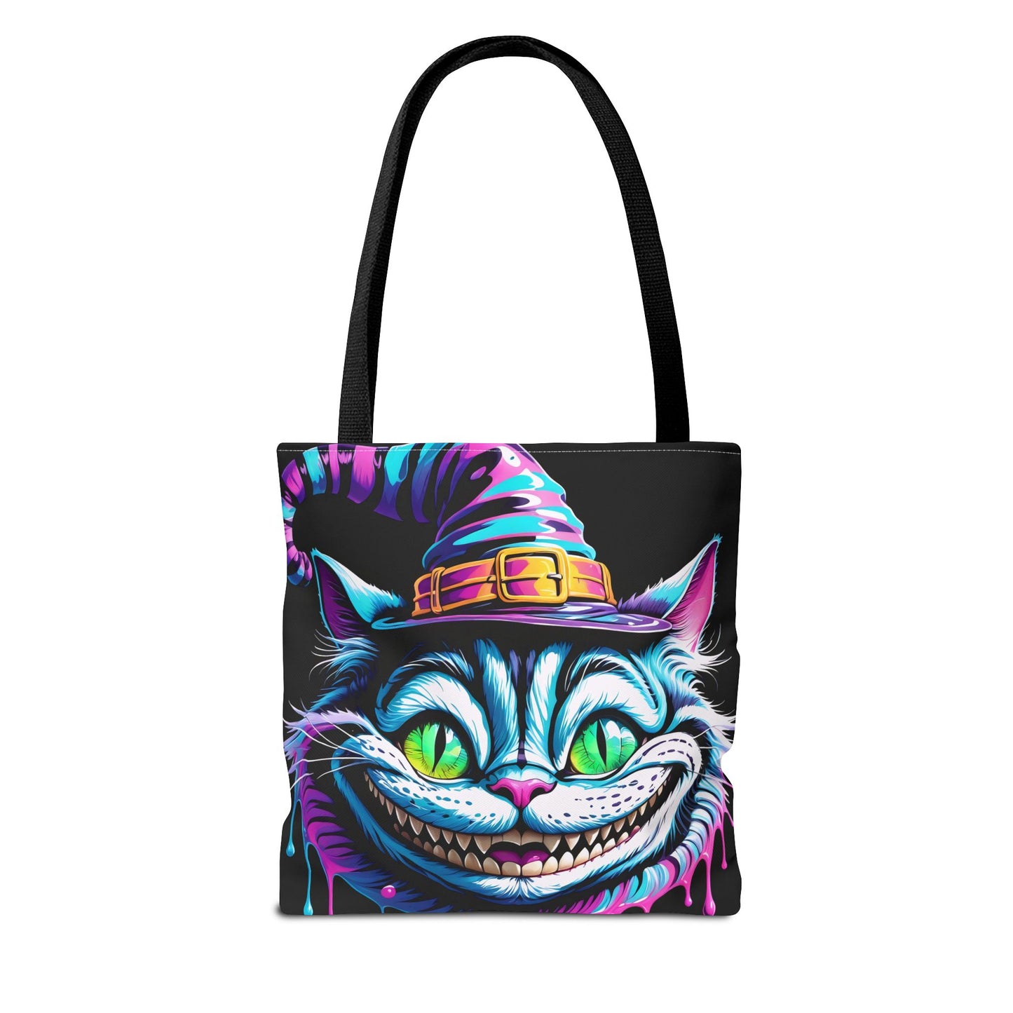 Halloween Cheshire Cat Tote Bag Black