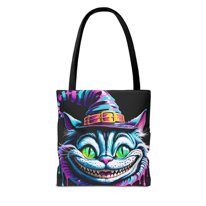 Halloween Cheshire Cat Tote Bag Black