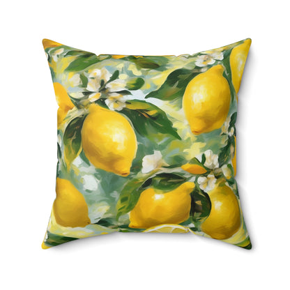 Claude Monet inspired Blooming Lemons Square Pillow