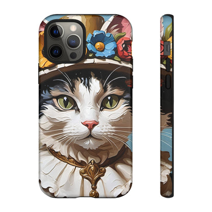 Oil Painting Cat Tough Phone Cases (A Lady)