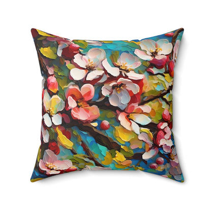 Claude Monet inspired Blooming Apple Tree Square Pillow