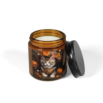 Halloween Rococo Cat Scented Soy Candle 2 (Amber Jar)