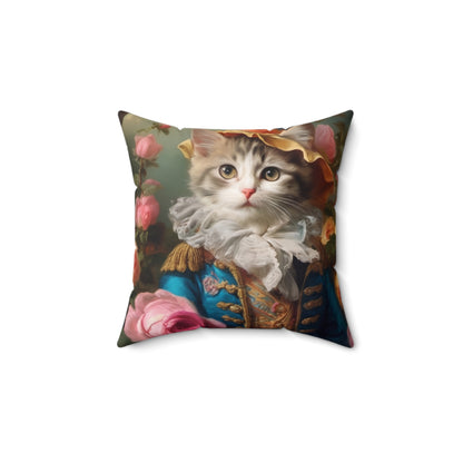 Rococo Cat Square Pillow (A Kitten)