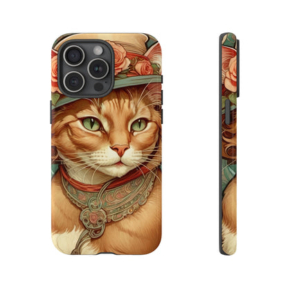 Alphonse Mucha Tough Phone Cases (A lady cat 2)