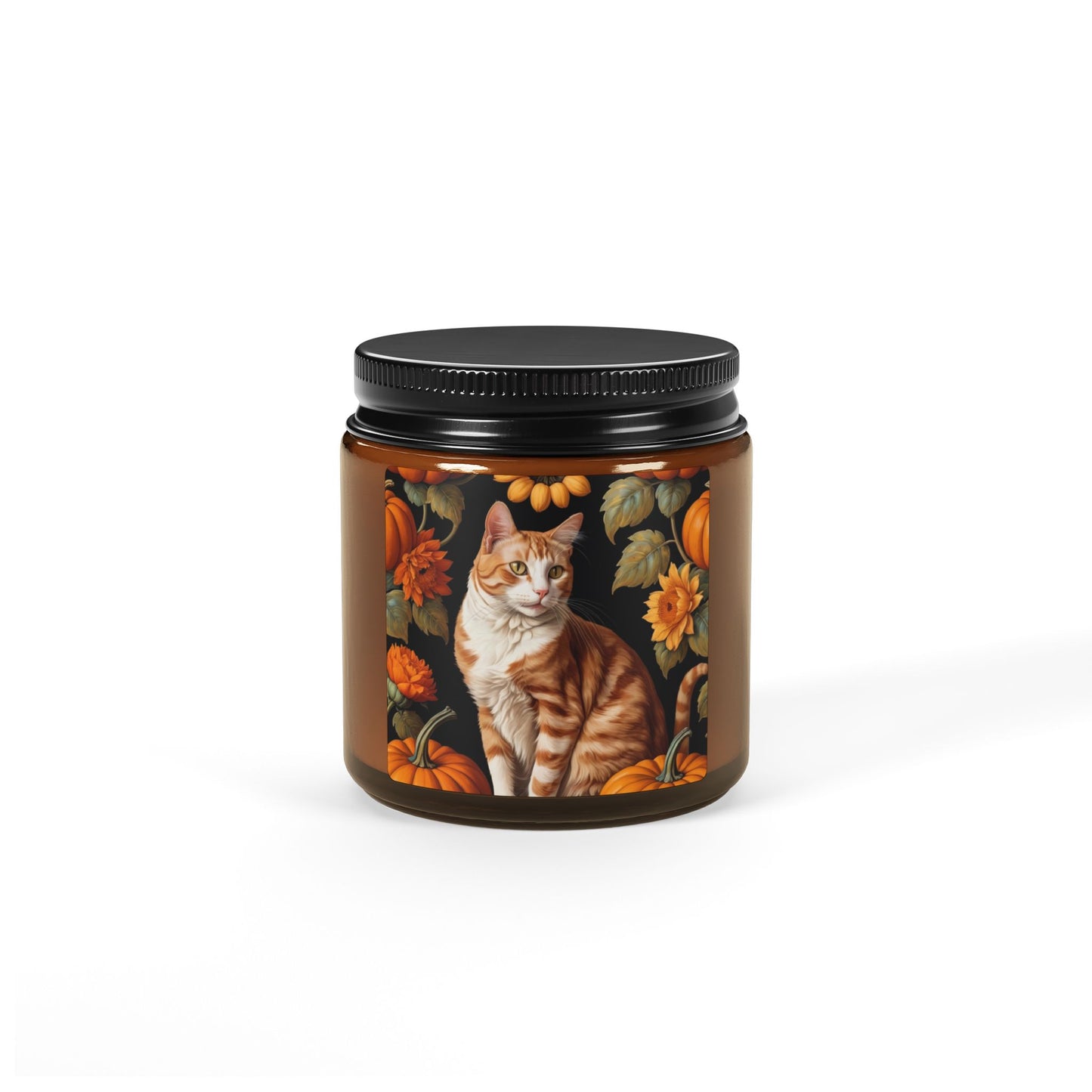 Halloween Sandro Botticelli Cat Scented Soy Candle (Amber Jar)