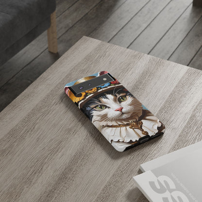 Oil Painting Cat Tough Phone Cases (A Lady)