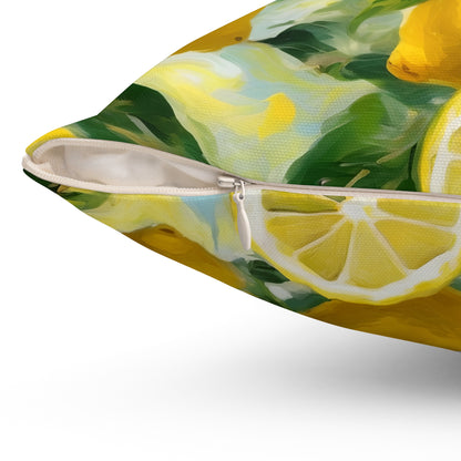 Claude Monet inspired Blooming Lemons Square Pillow