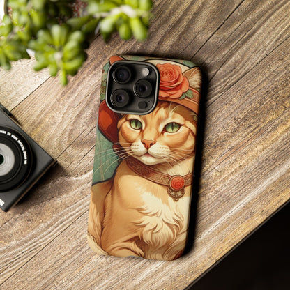 Alphonse Mucha Tough Phone Cases (A lady cat)