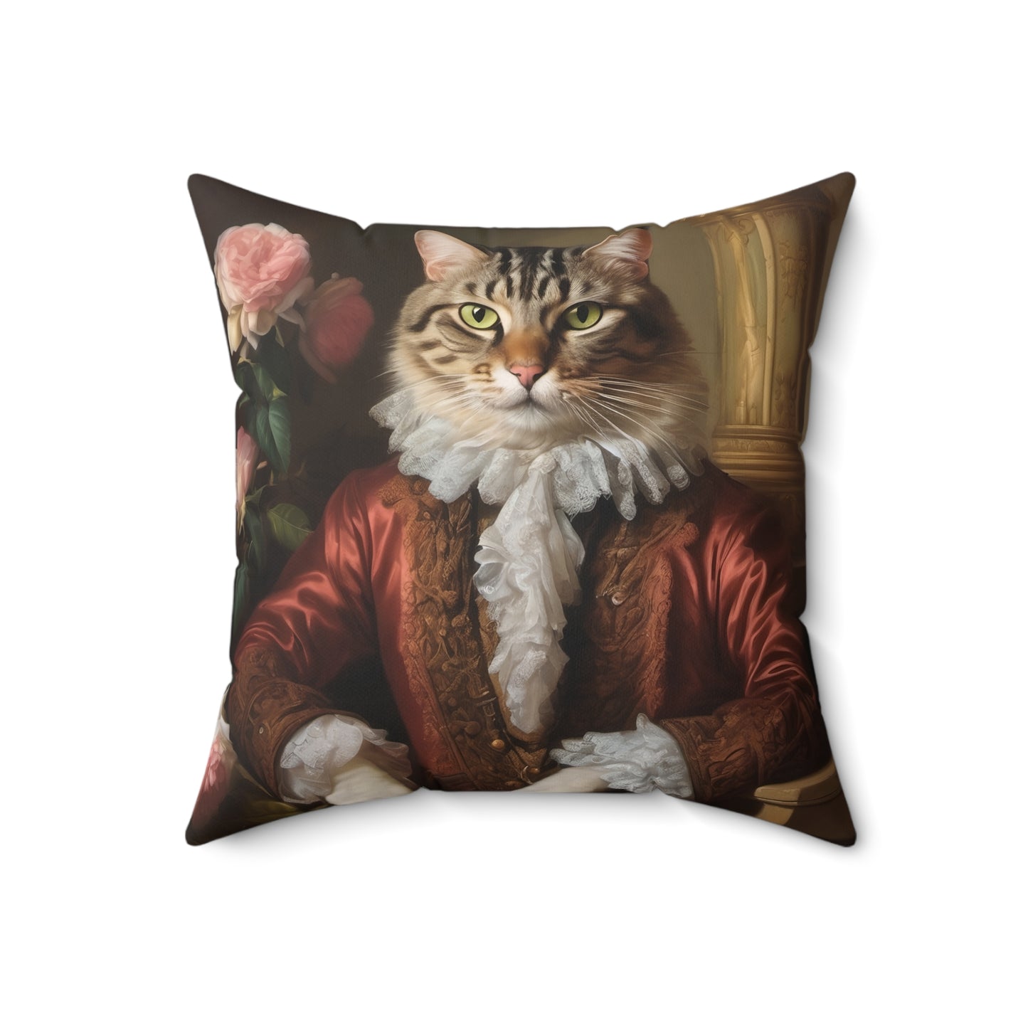 Rococo Cat Square Pillow (A Gentleman 2)