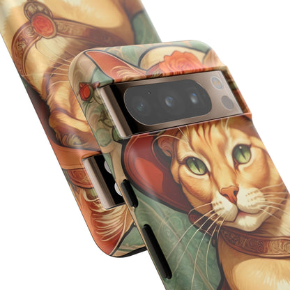 Alphonse Mucha Tough Phone Cases (A lady cat)