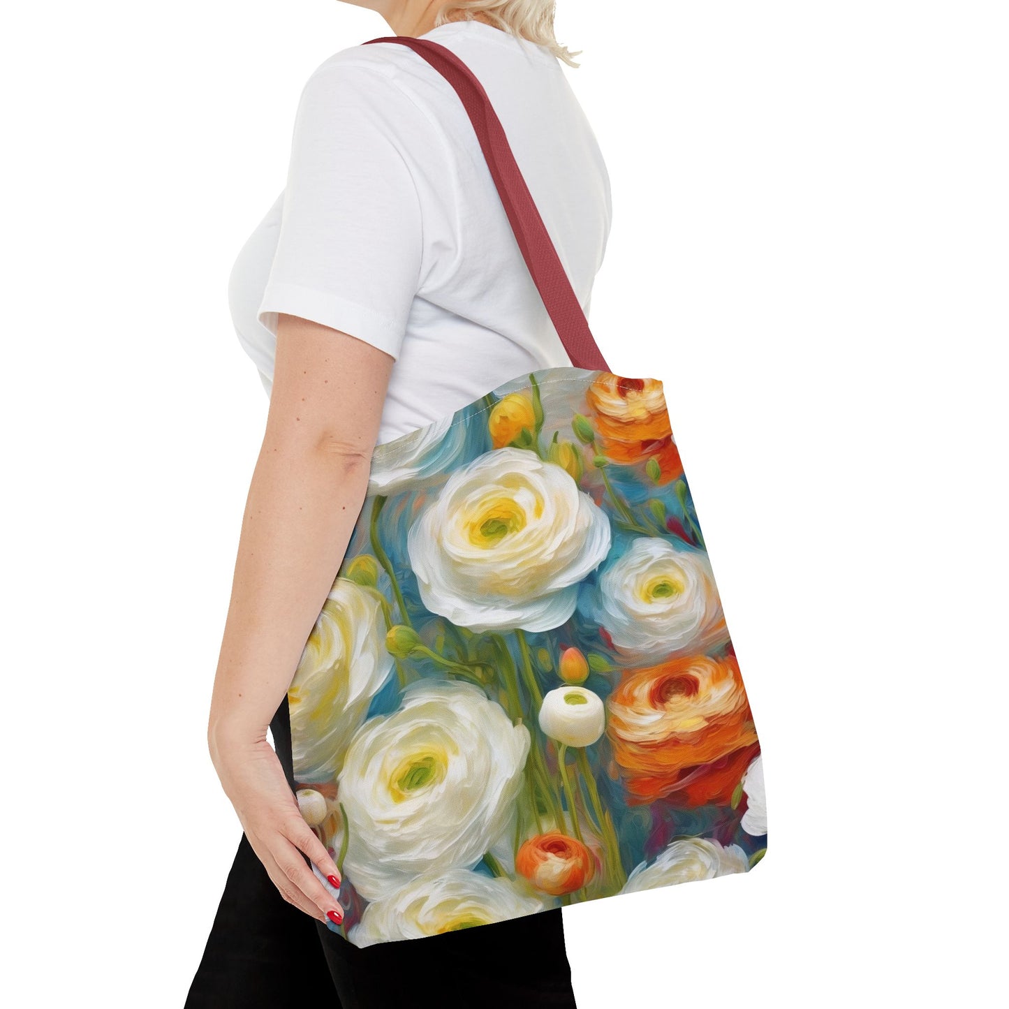 Claude Monet inspired Tender Ranunculus Tote Bag