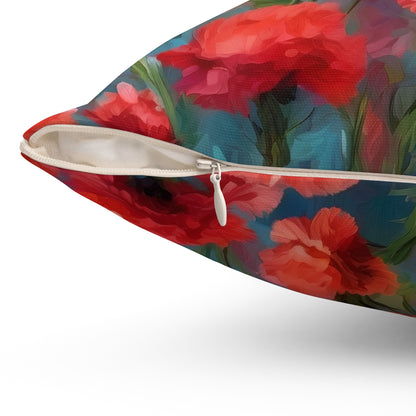 Claude Monet inspired Carnations Square Pillow