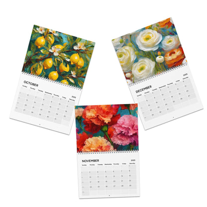 Vincent Van Gogh and Claude Monet inspired Floral Calendar (2025)
