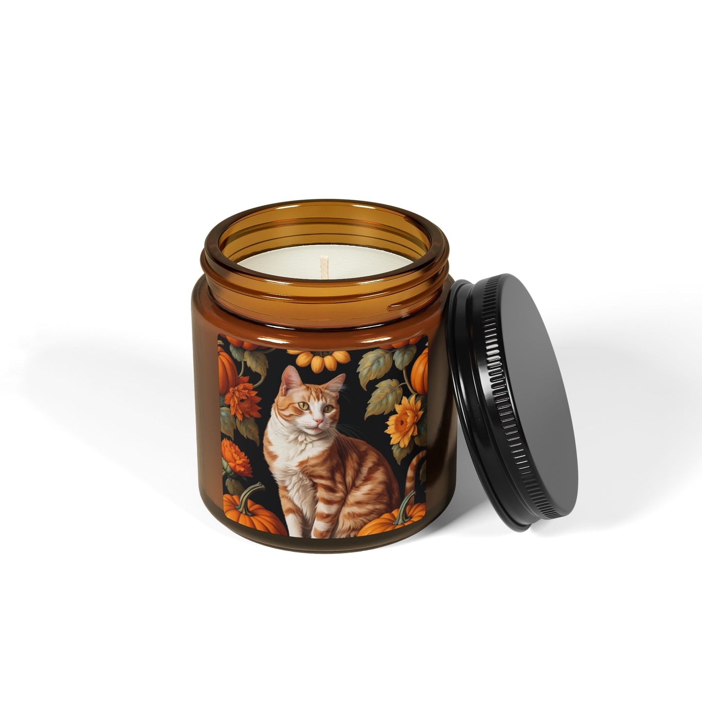 Halloween Sandro Botticelli Cat Scented Soy Candle (Amber Jar)