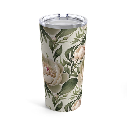 Watercolor Tender Peonies Tumbler 20oz