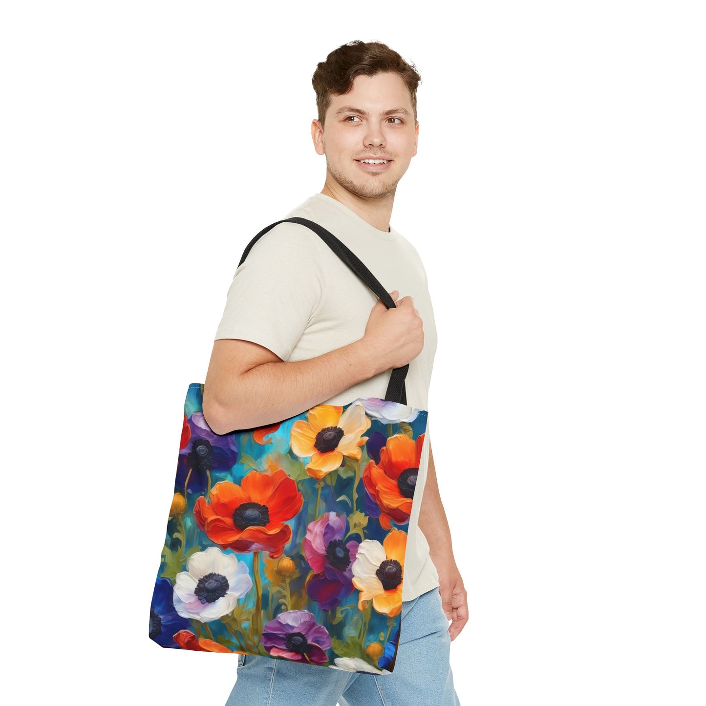 Claude Monet inspired Colorful Anemones Tote Bag