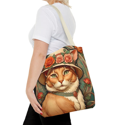 Art Nouveau Cat Portrait Tote Bag