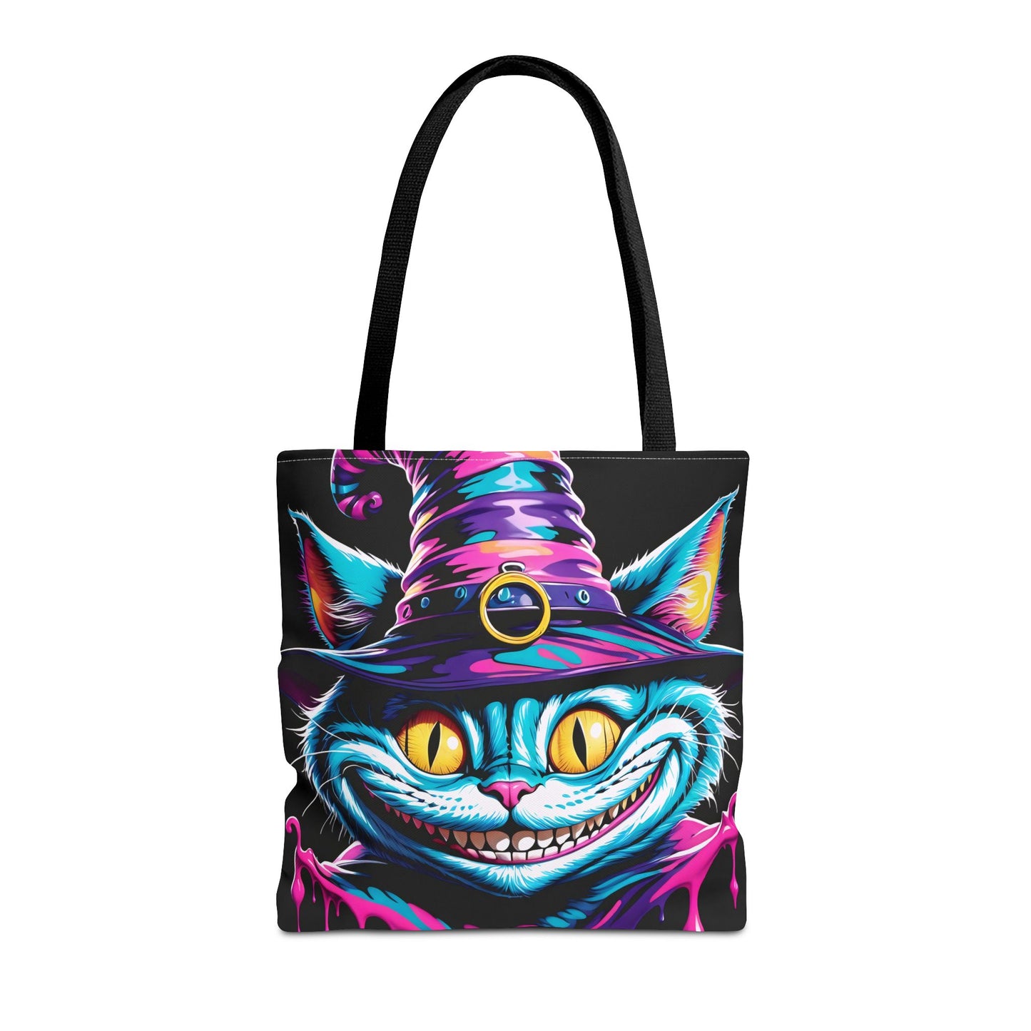 Halloween Cheshire Cat Tote Bag Black