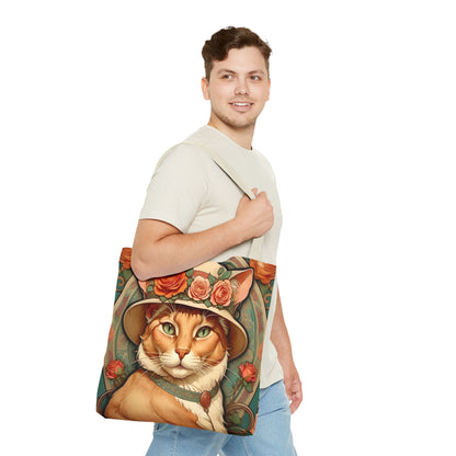 Art Nouveau Cat Portrait Tote Bag