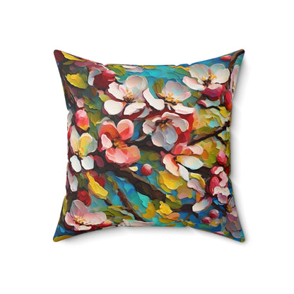 Claude Monet inspired Blooming Apple Tree Square Pillow