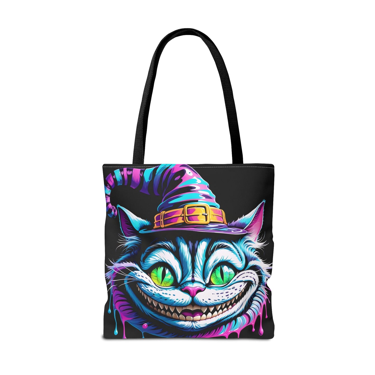 Halloween Cheshire Cat Tote Bag Black