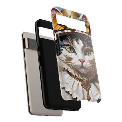 Oil Painting Cat Tough Phone Cases (A Lady)