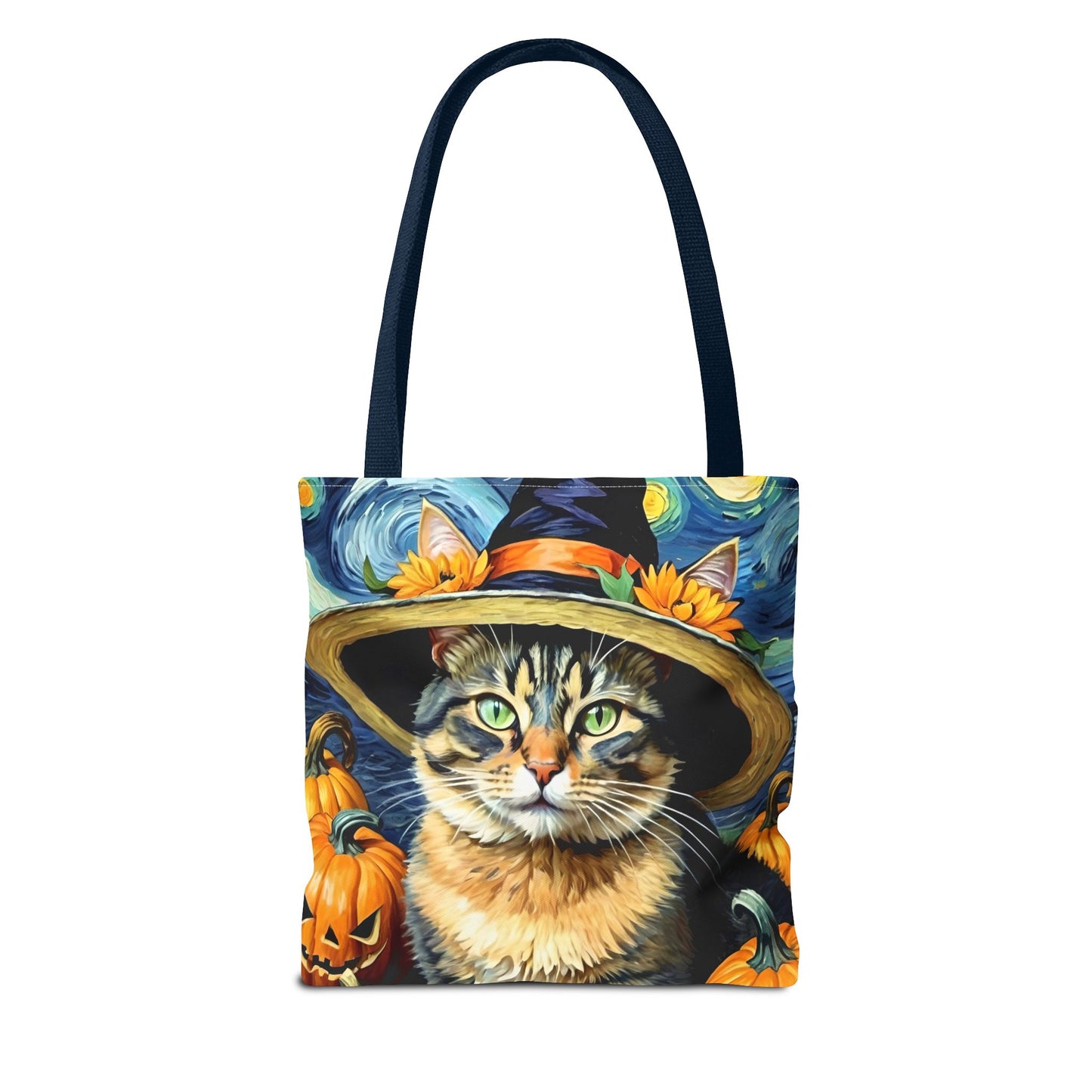 Van Gogh-Inspired Halloween Cat Tote