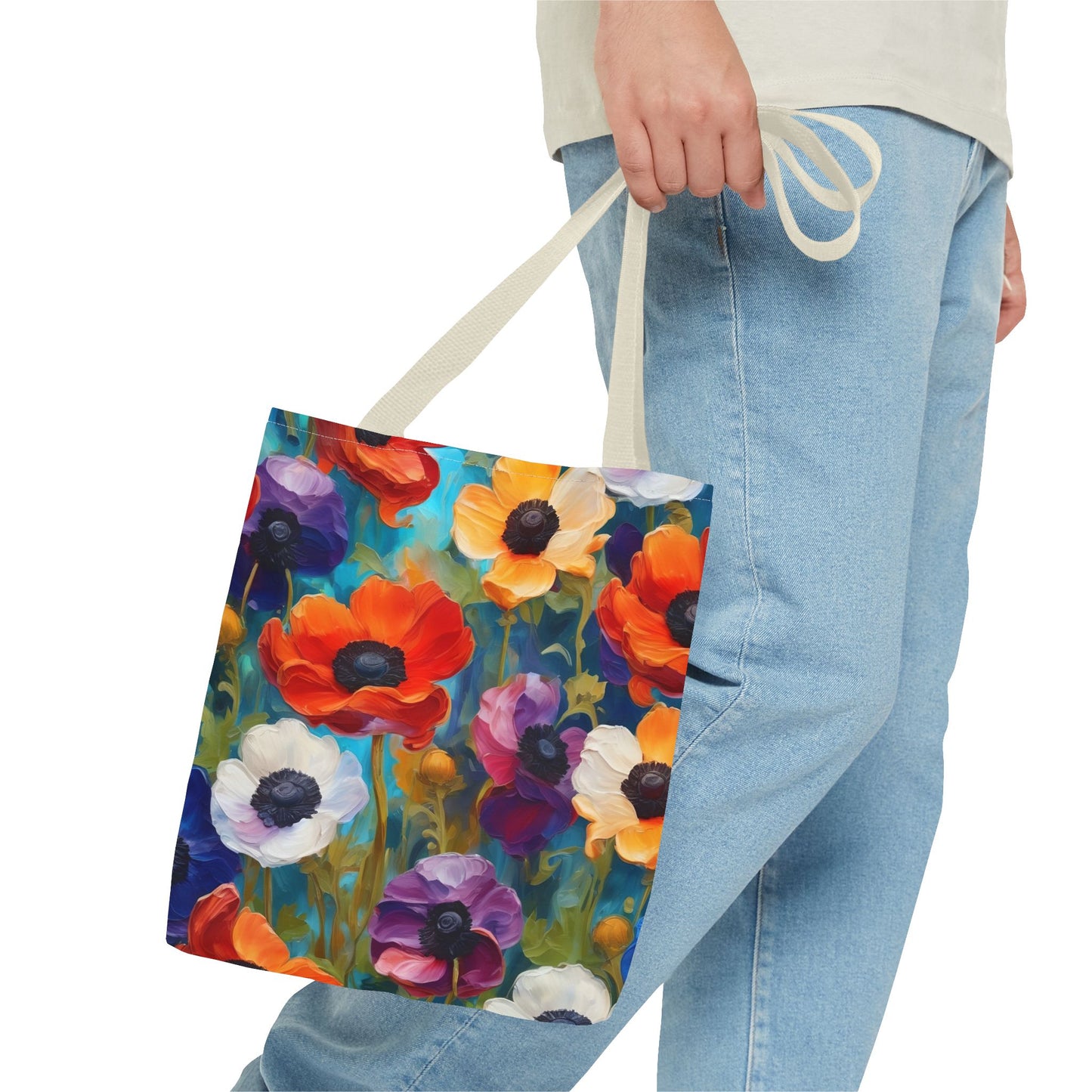 Claude Monet inspired Colorful Anemones Tote Bag